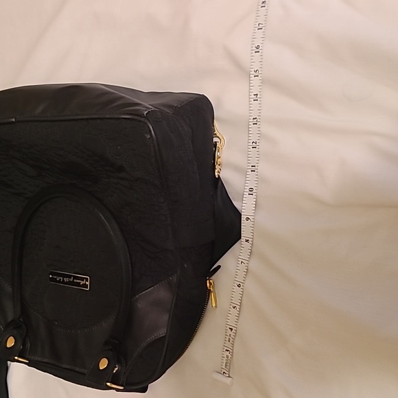 PETUNIA PICKLE BOTTOM 'Sashay Satchel' Black Embossed Backpack Diaper Bag - Picture 8 of 8